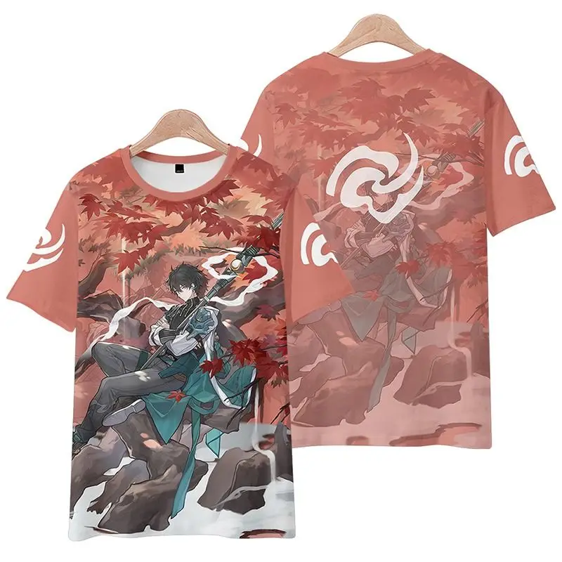 

Honkai Star Rail T-Shirts Summer Thin Short Sleeve Shirts for Women Jing Yuan Yanqing Bailu Printing Cosplay Anime T-Shirt Boy