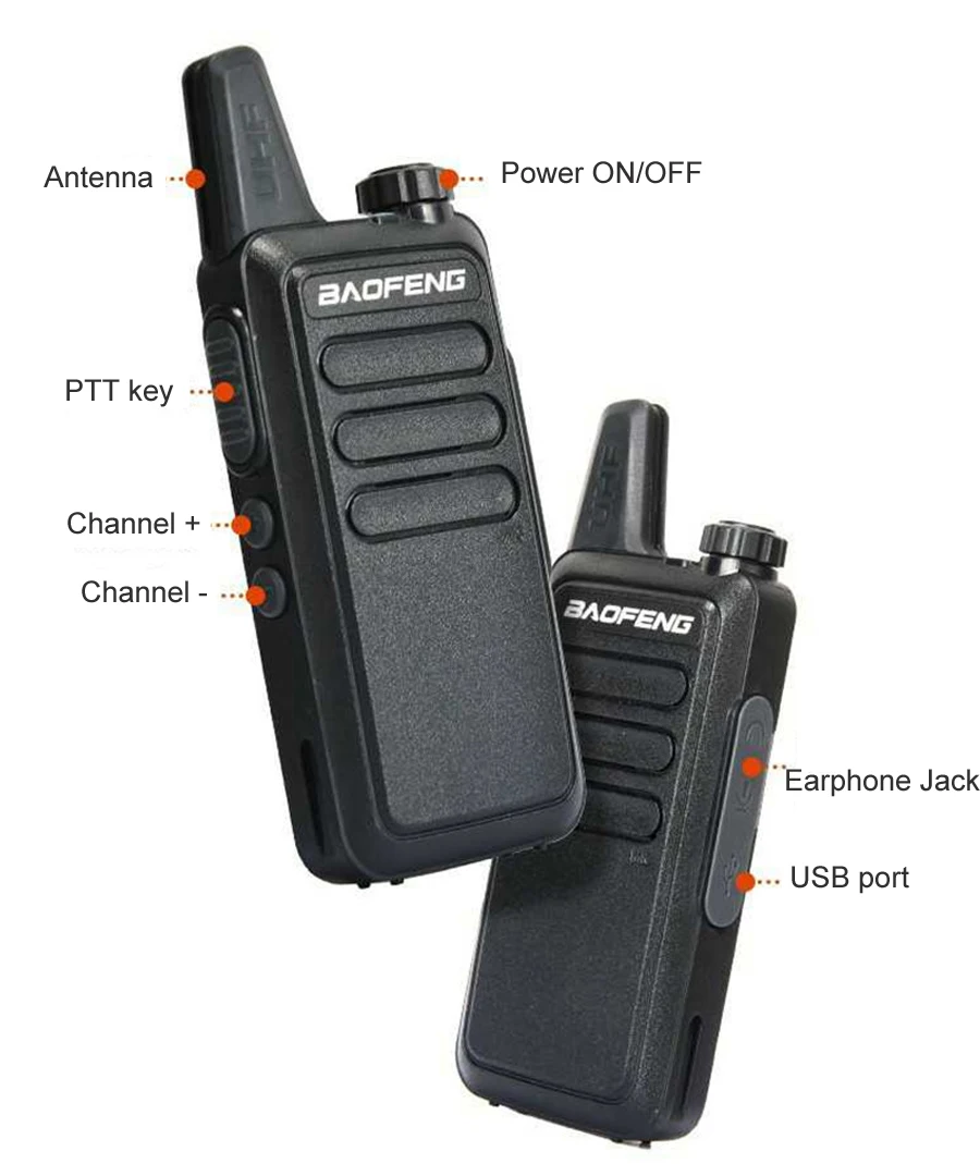 

Baofeng Professional Walkie Talkie 16CH Channels Two Way CB Ham Radio 400-470MHZ USB BF-R5 mini Fasion small radios BF R5 C9