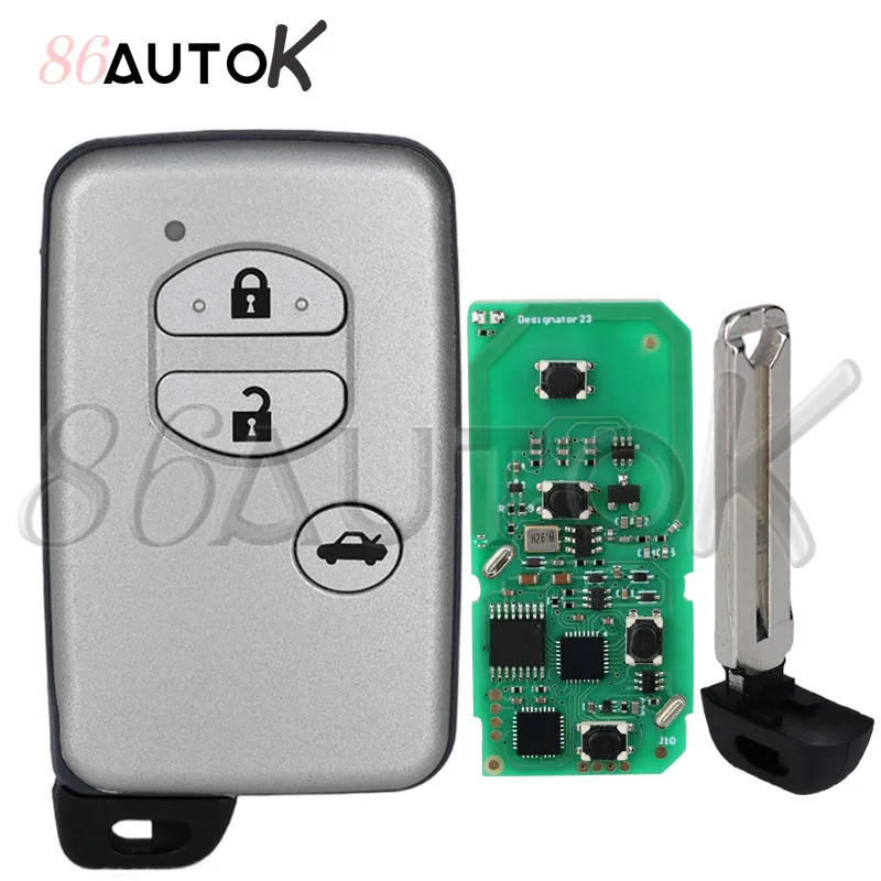 

Автомобильный ключ B77EA для Toyota Land Cruiser 2008+ 89904-60A91, умный дистанционный брелок с 3 кнопками P1 98 4D чип 433 МГц A433 с логотипом