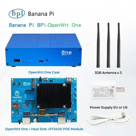 Banana Pi OpenWrt One Маршрутизатор с открытым исходным кодом MT7981B Чип-разрешение WiFi6 1 ГБ DDR4 2,5 ГБE RJ45 и Gigabit Ethernet