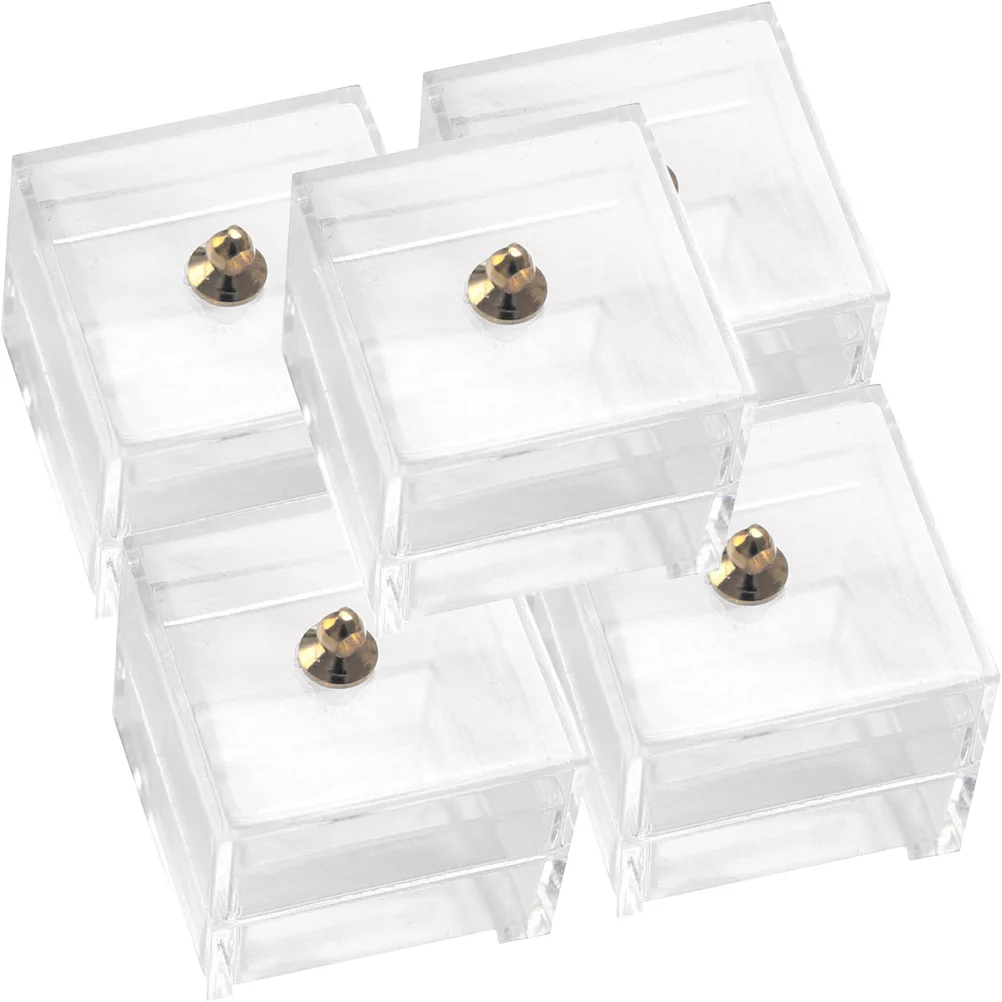 

5pcs Mini Cases Empty House Storage Box Mini Boxes Mini House Clear Box Models