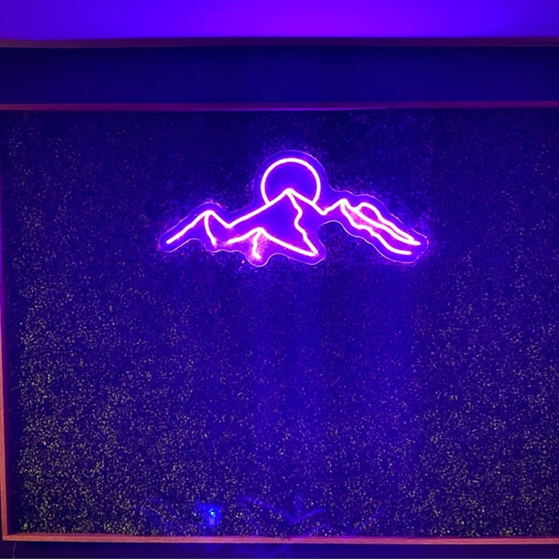 

Custom Neon Light Led Mountain Neon Landscape Sunrise Sunset Sign for Wall Hang Decoration Wall Art Room Decor Neon Night Lamp