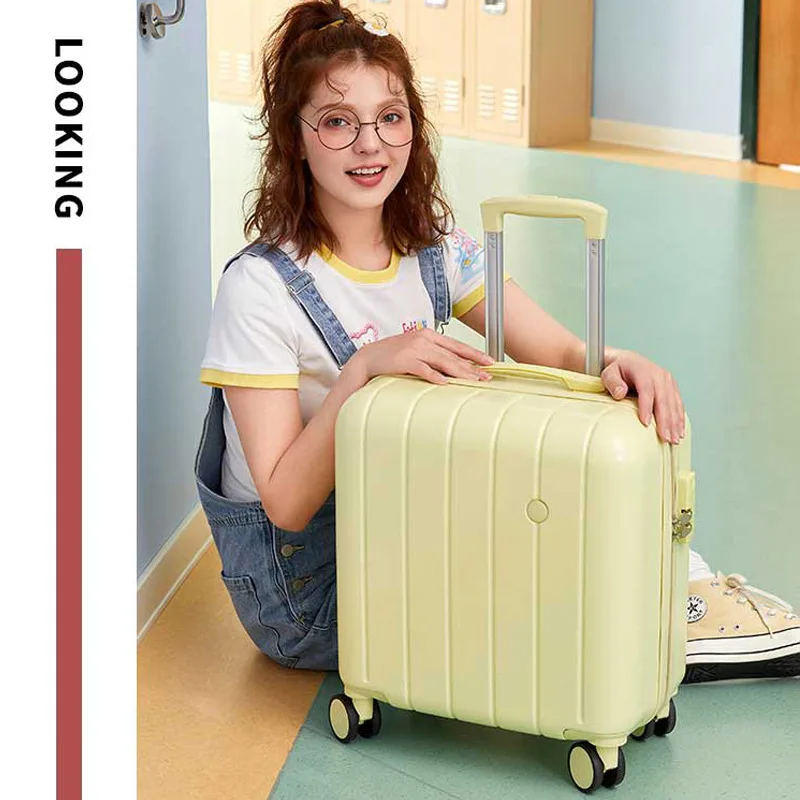 High Face Value 18 Inch Candy Color Light Suitcase, Password Silent Universal Wheel Short Distance Suitcase