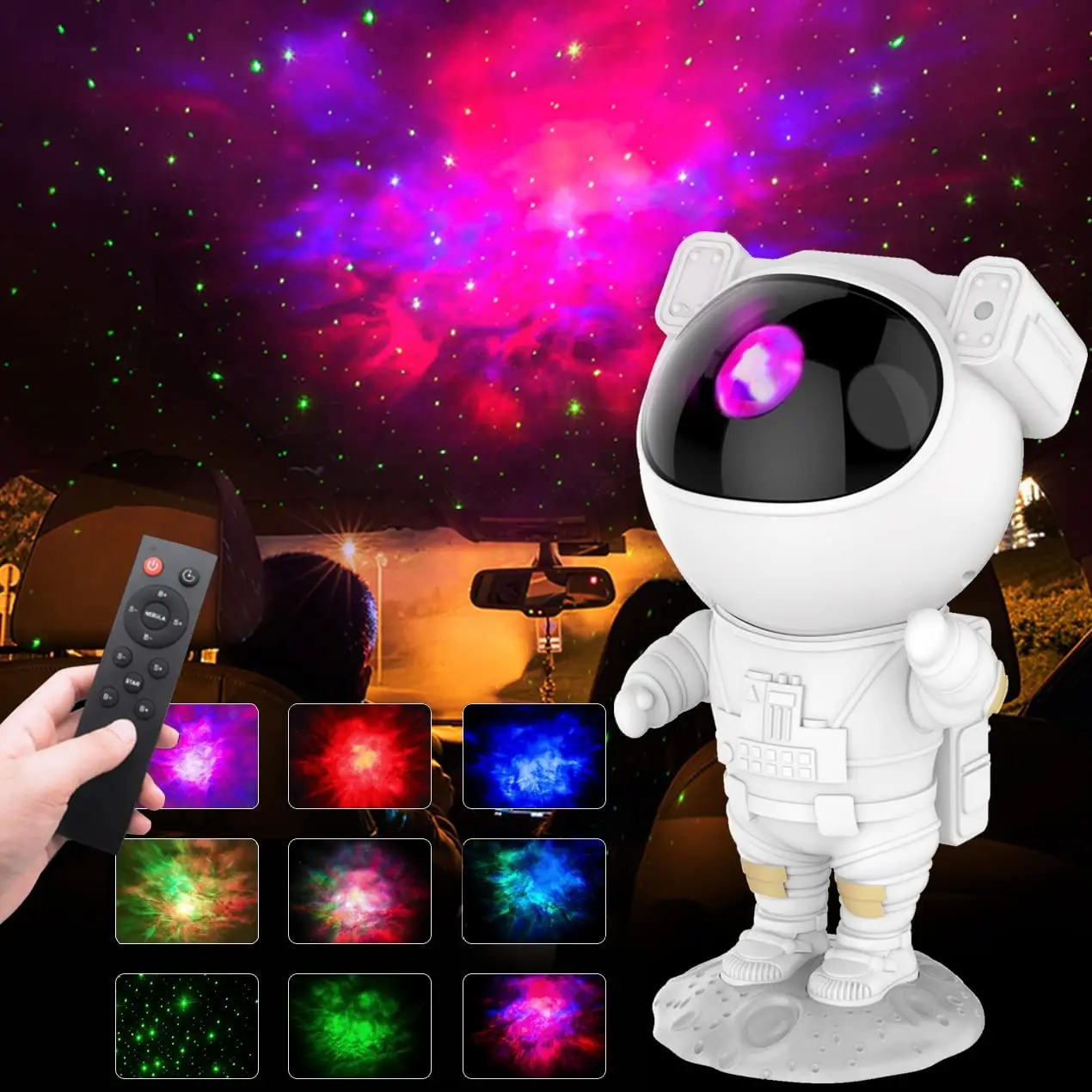 Kids Star Projector Night Light with Remote Control 360 Adjustable Design Astronaut Nebula Galaxy Lighting for Children Adults