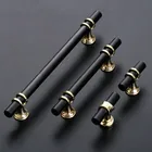 Винтажные черные ручки для шкафов KK  FING, из цинкового сплава, для современных американских кухонных дверей, длинные ручки, ручка для мебели, фурнитура