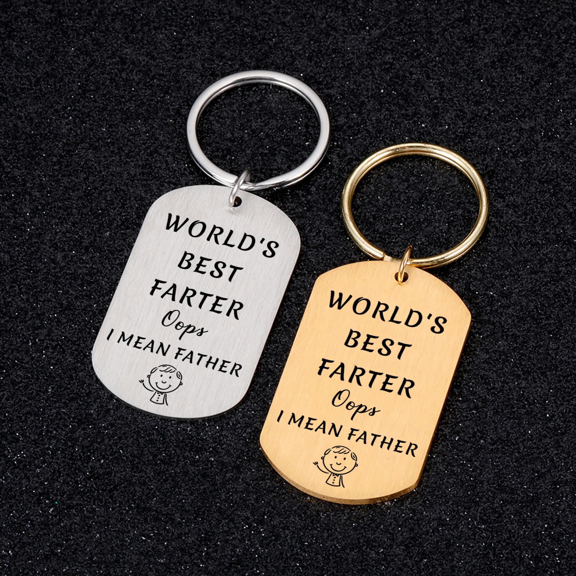 Персонализированный Металлический Брелок на День отца подарок Wrold лучший Farter Oops
