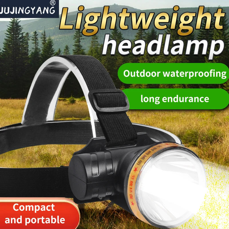 Светодиодный мощный налобный фонарик уличный водонепроницаемый светильник для