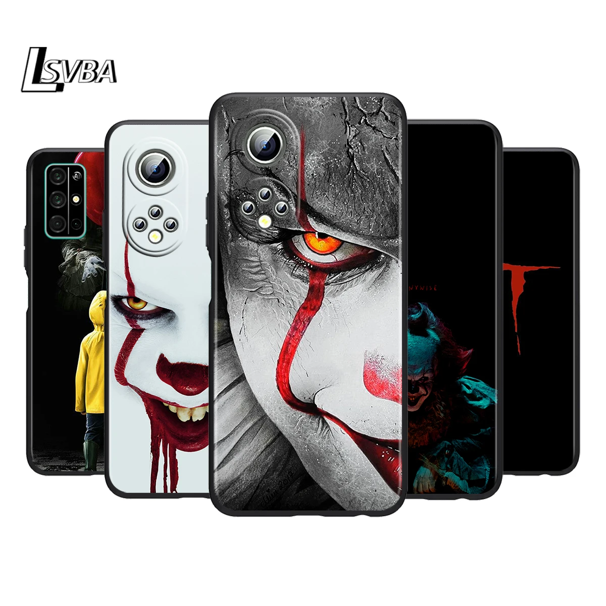 

Pennywise Clown Horror Silicone Cover For Honor 60 50 SE 30 30i 20 20S 20E 9S 9A 9C 30S 7C Pro Lite Black Phone Case Coque
