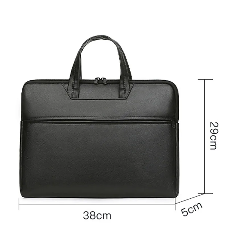 Leather Pu Leather Men Handbag Shoulder Bag Laptop Office Bag Business Crossbody Black Designer Portfolio Bag Designer Briefcase
