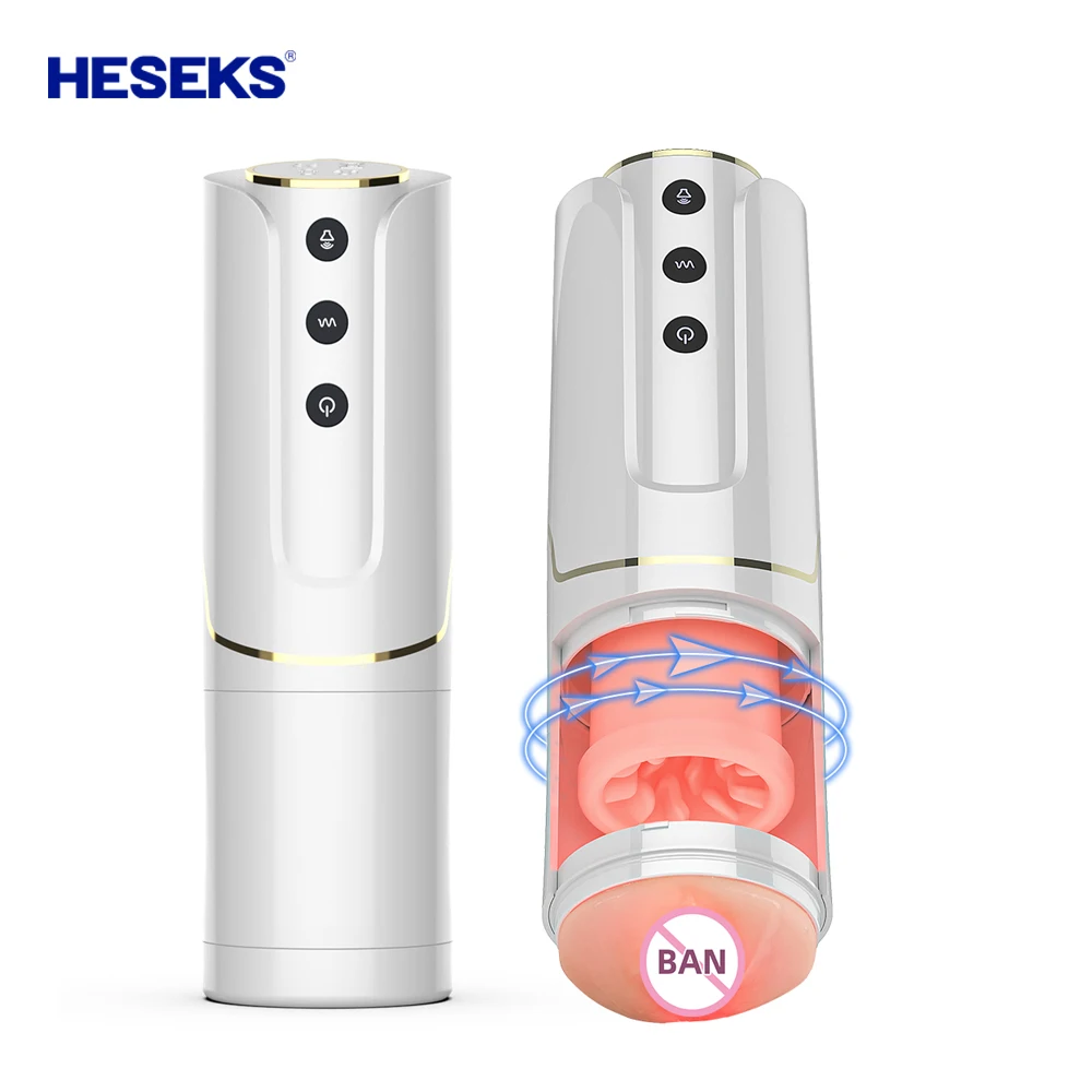 HESEKS Male Masturbator Cup Real Vagina Mouth Toy Electric Masturbator Men Wearable Silicone Artificial Anal Sex Toys For Men