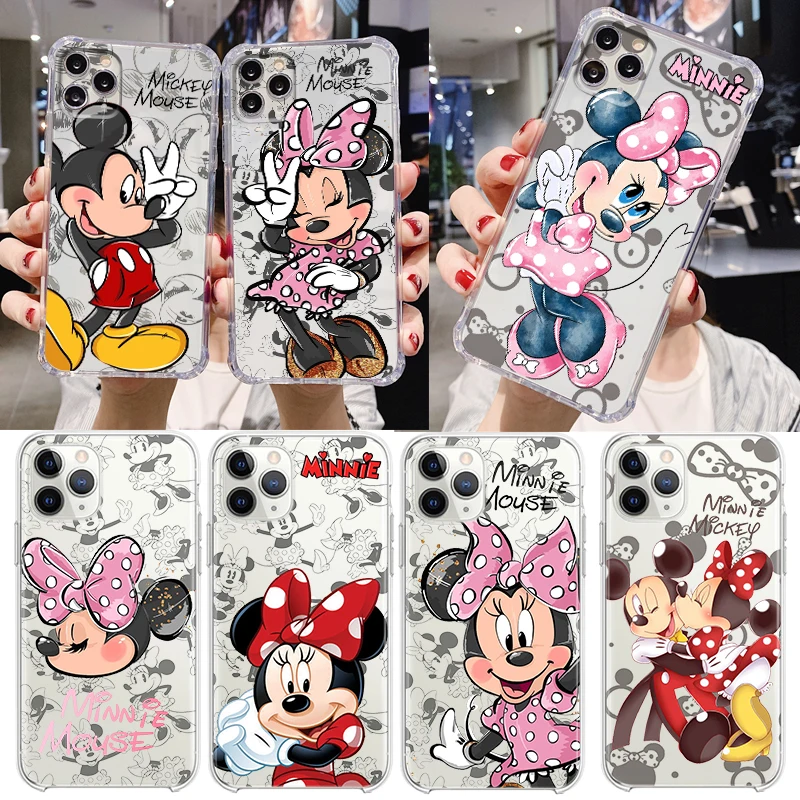 Mickey Minnie couple for Apple iPhone 14 13 12 11 Pro Max X XR XS 8 7 6 5 5S SE Transparent Silicone Soft Phone Case Coque Capa