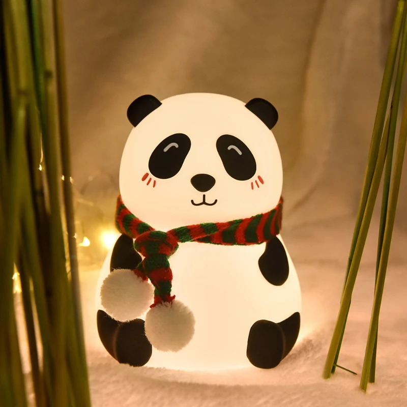 

LED Cute Cartoon Silicone Panda Lamp USB Touch Sensor Colorful Light Bedroom Bedside Night Light for Children Kids