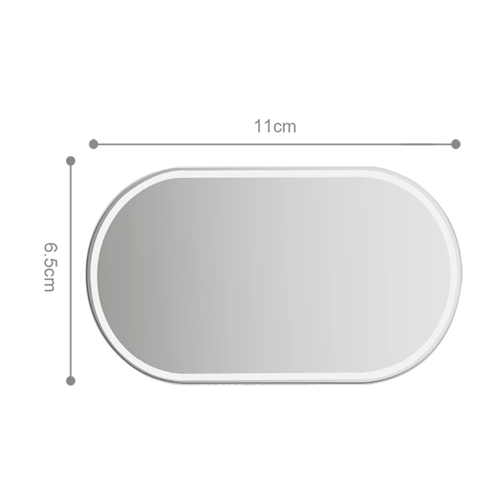 

1PC Cosmetic Mirror For Vehicle Stainless Steel Clip On Sun Visor Mirror For Car Truck Automobile Durable 11*6.5cm Interior Part