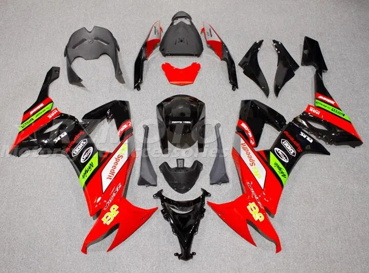 

Новый комплект обтекателей для цельного мотоцикла ABS, подходит для Kawasaki Ninja ZX-10R ZX10R 10R 2008 2009 2010 08 09 10, кузов красного и черного цвета