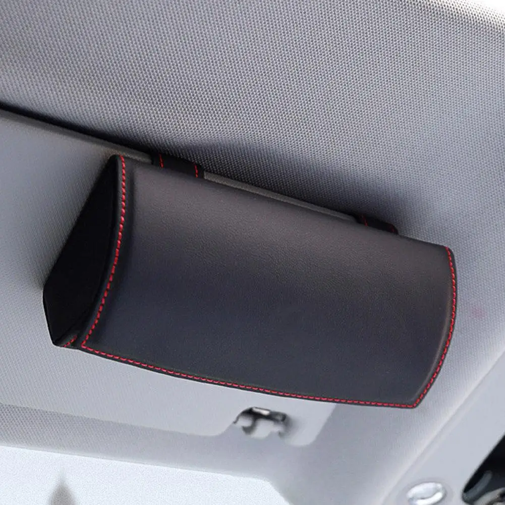 

Автомобильный футляр для хранения солнцезащитных очков, однотонный держатель для очков, аксессуары для салона автомобиля