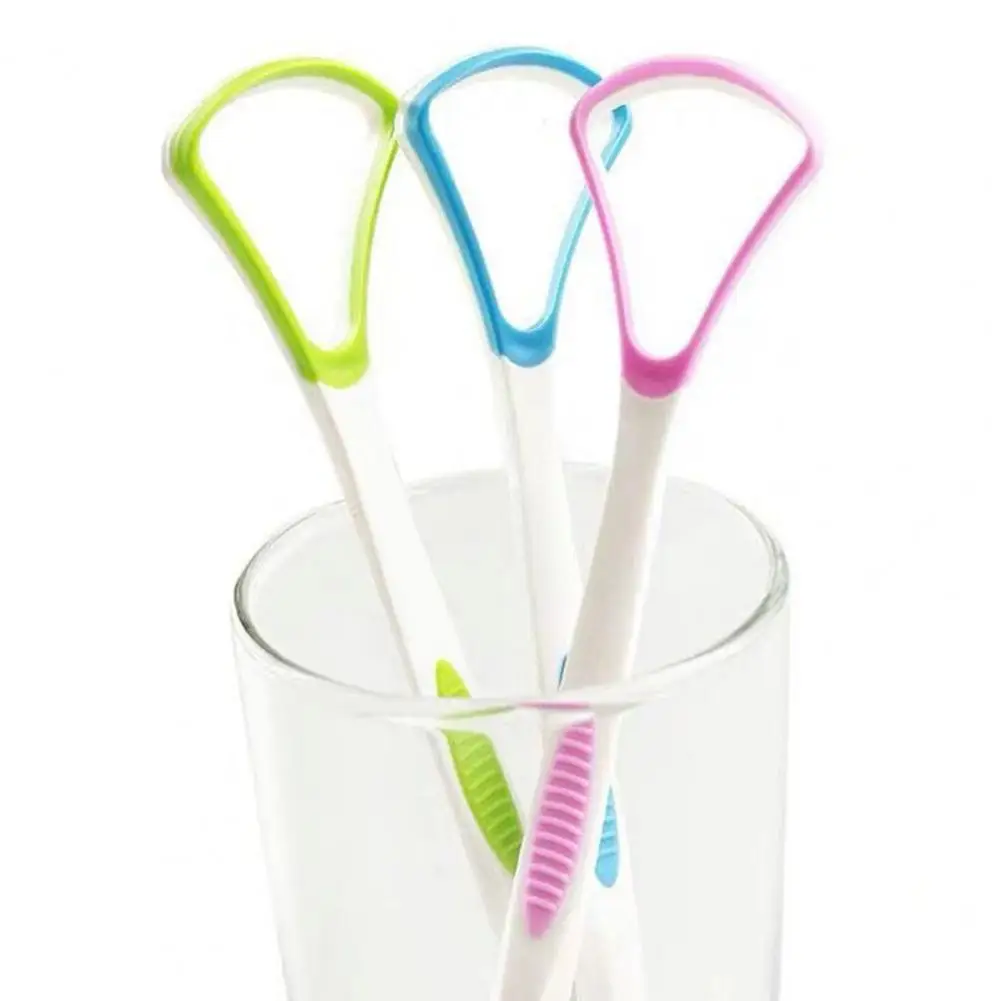 

6Pcs/Set Tongue Cleaner Double Side Solid Handle Anti-Slip Hollow Hole Metal Tongue Brush Scraper Cleaning Tool for Adult