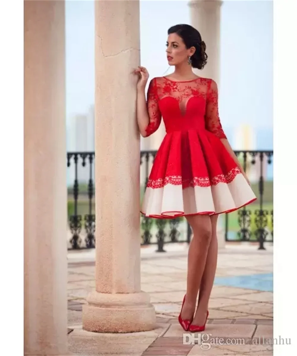 Бело красное вечернее платье