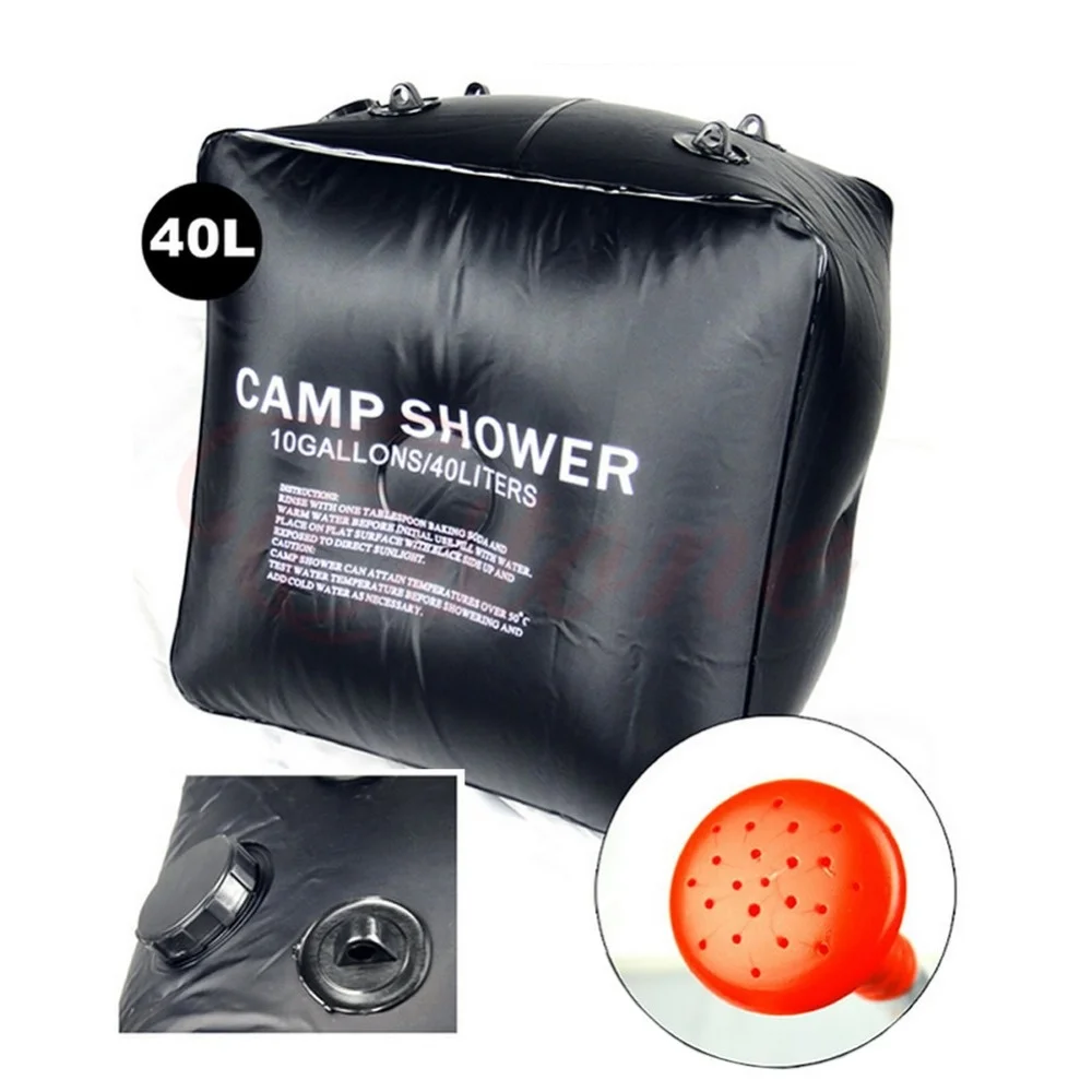 

Outdoor High Quality Camping Solar Shower Bags climbing hiking backpack bagpack 40L Portable 10 Gallons Bathing Tent Accessories