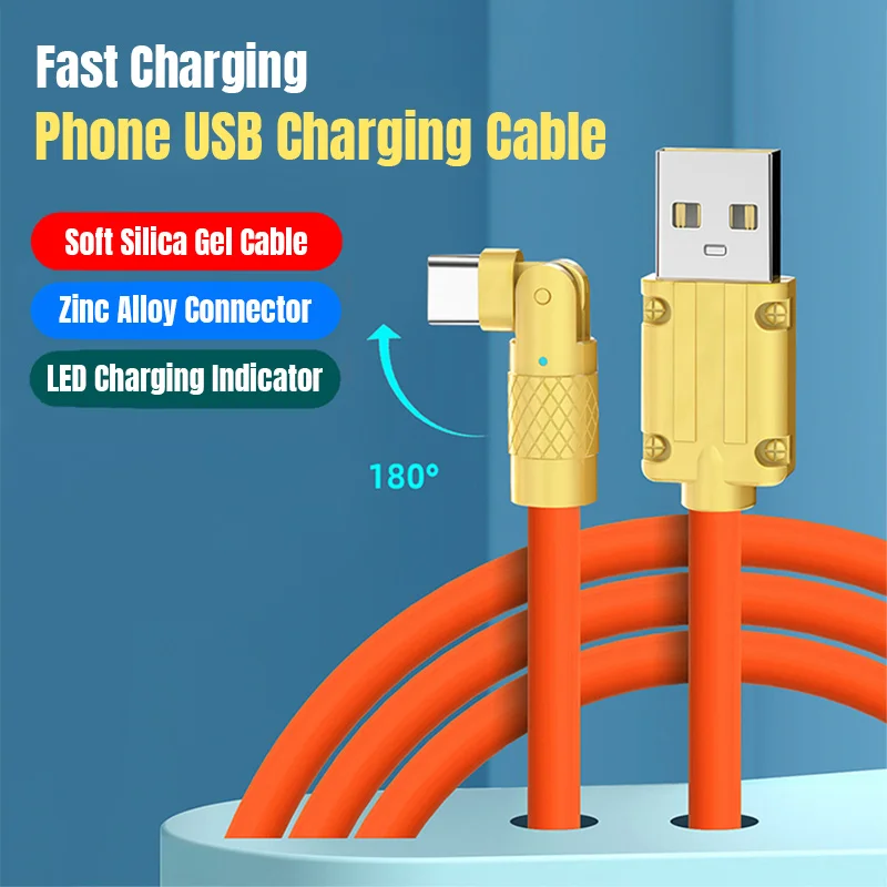 

USB Type C Cable Micro USB Lightning Cable For Iphone Charger Phone Fast Charging Charge Cord Accessories Rotatable Connector