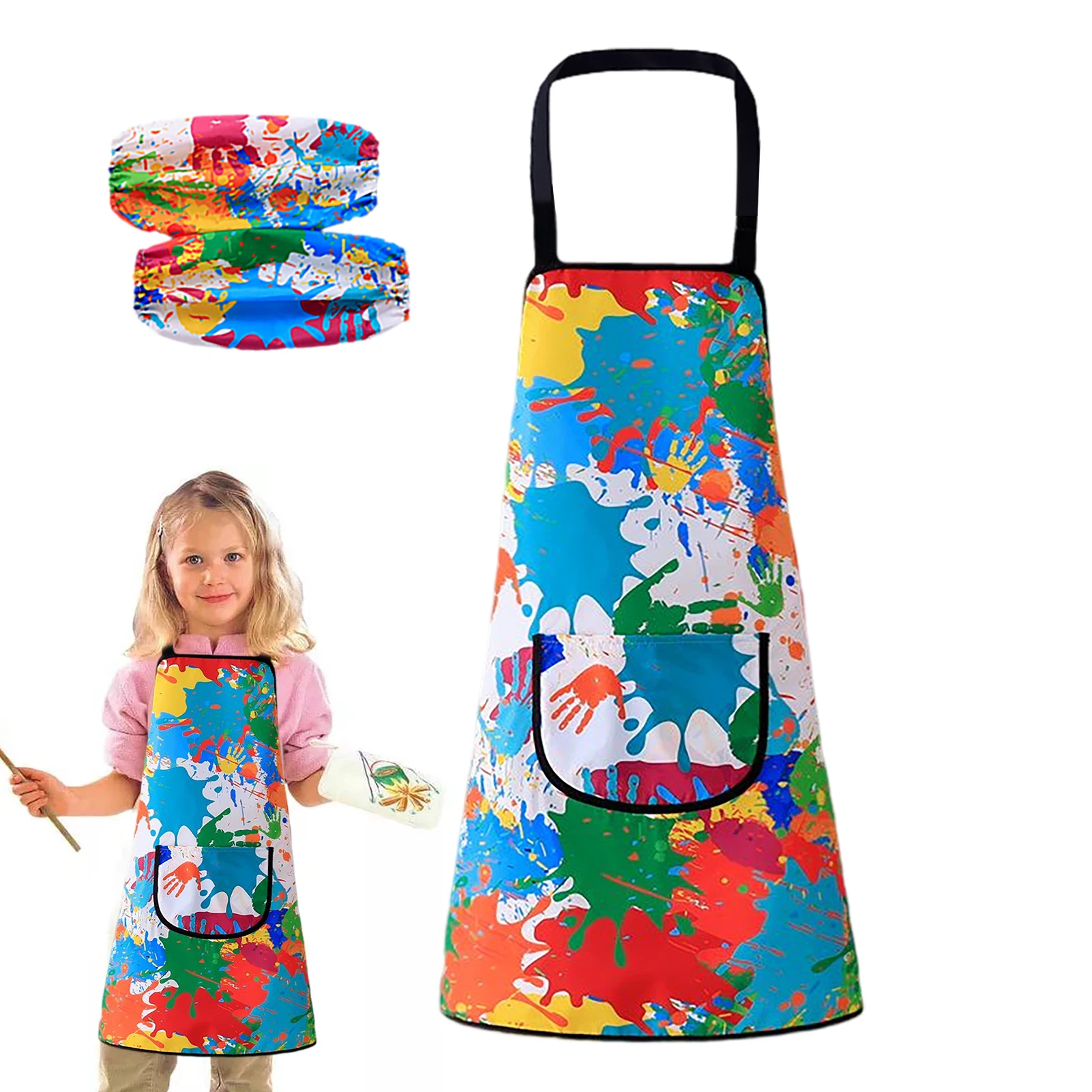 

Children's Art Apron Childrens Painting Apron Kids Apron With Pocket And Sleeves Kitchen Aprons For Cooking Baking Painting