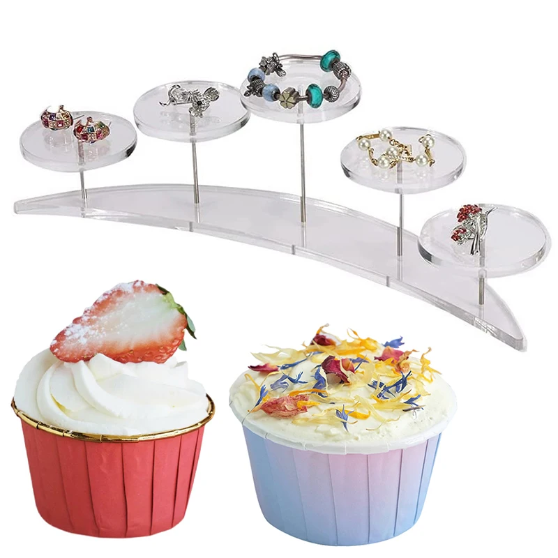 

5 Tier Clear Acrylic Cupcake Display Stand Jewelry Cake Dessert Rack Party Wedding Cake Stand Baby Shower Decoration Holder