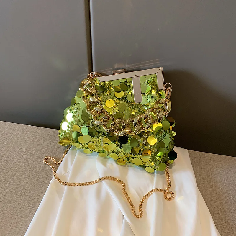 

Fairy Big Sequined Dinner 2023 New Trend Chain Personalized Fashion High-End Shoulder Women's Messenger Bag