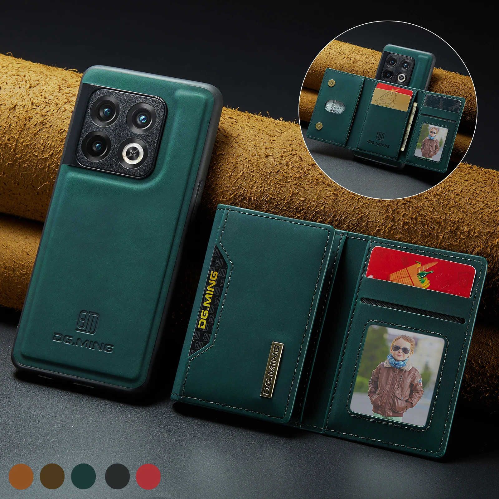 

Luxury Magnetic Leather Phone Wallet Case Stand For OnePlus 10 Pro Ace 10R 9 9R 9RT Nord 2 N20 N200 5G Card Slot Flip Back Cover