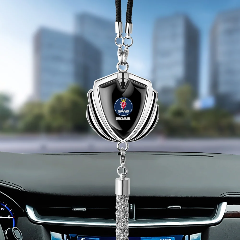 

Car Styling Pendant 3D Metal Badge Rearview Mirror Hanging Ornaments for SAAB GT750 9-3 9-5 93 9000 BJ 900 9-7 428 600 99 9-X 97