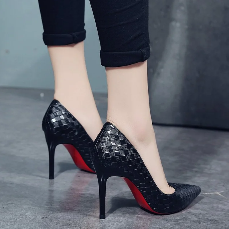 Sexy Women Shoes Red Bottom High Heels Pumps Spring/Autumn 2022 New Pointed Thin Heels Slip-on Shoes Woman Party Shoes Female