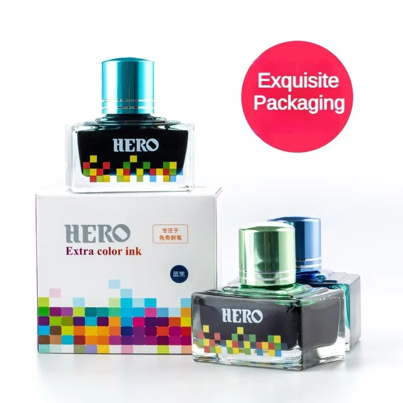 Чернила для перьевой ручки Hero 40 мл китайские чернила разноцветные стеклянные в
