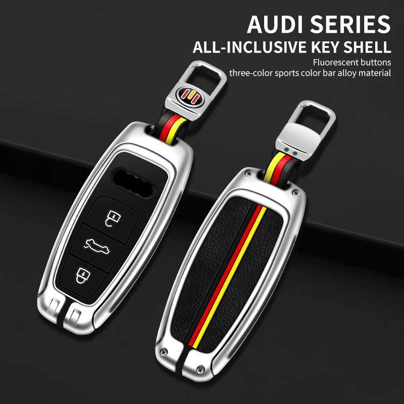 

Zinc Alloy+Silica Gel Car Key Case Cover Shell for AUDI A6 C8 S6 RS6 C5 C6 C7 4F 2020 Remote Control Protector Car Accessories