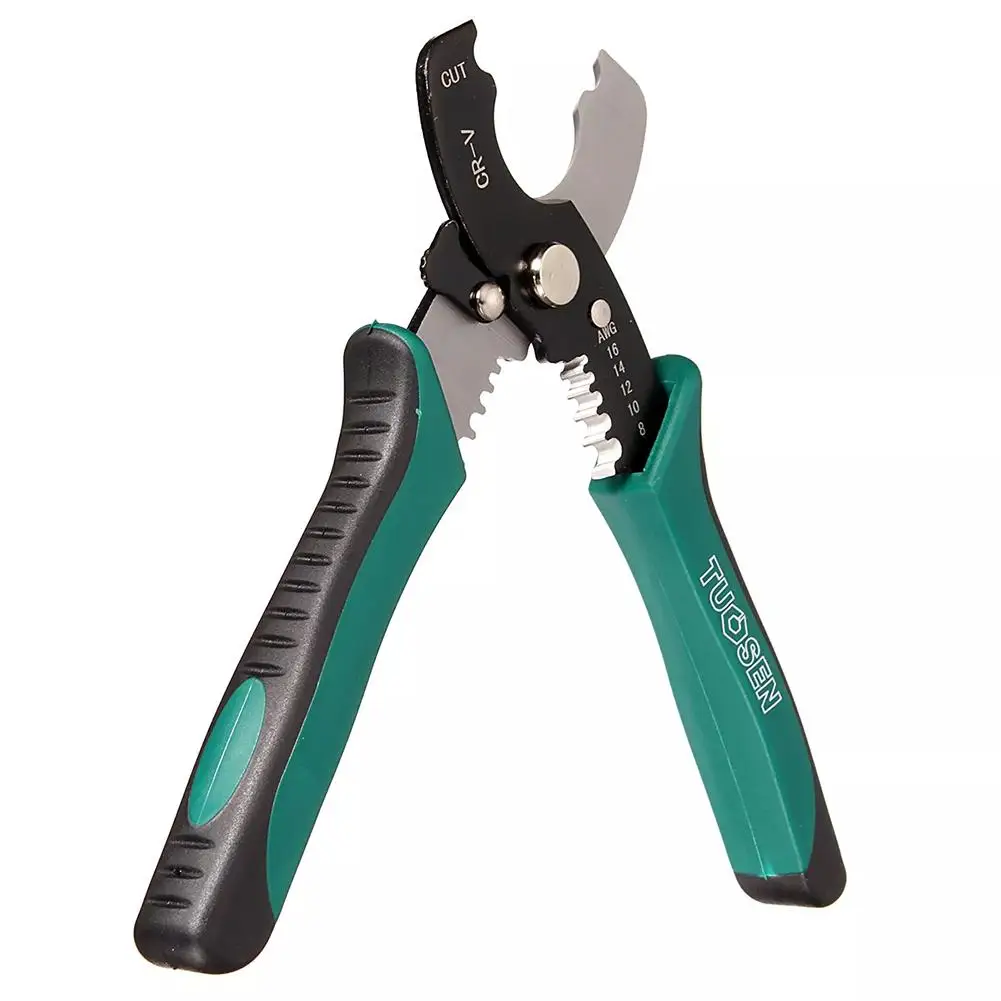 

Cable cutter 8 inch TUOSEN Wire Stripper Multi-function Wire Stripping Tool Crimping Pliers Wire Cable Stripper Spring Design