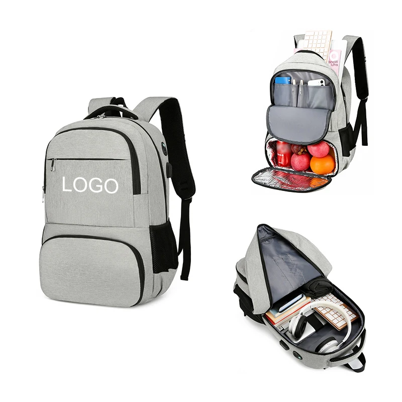 

Lunch Backpack 15.6 Inches Laptop Bagpack Bags with Insulated Compartment Rucksack USB Port Lunchbox Daypack for College Bookbag