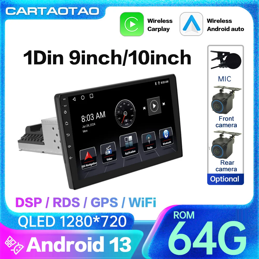 Автомагнитола 1DIN на Android 13 универсальный мультимедийный видеоплеер с 9/10