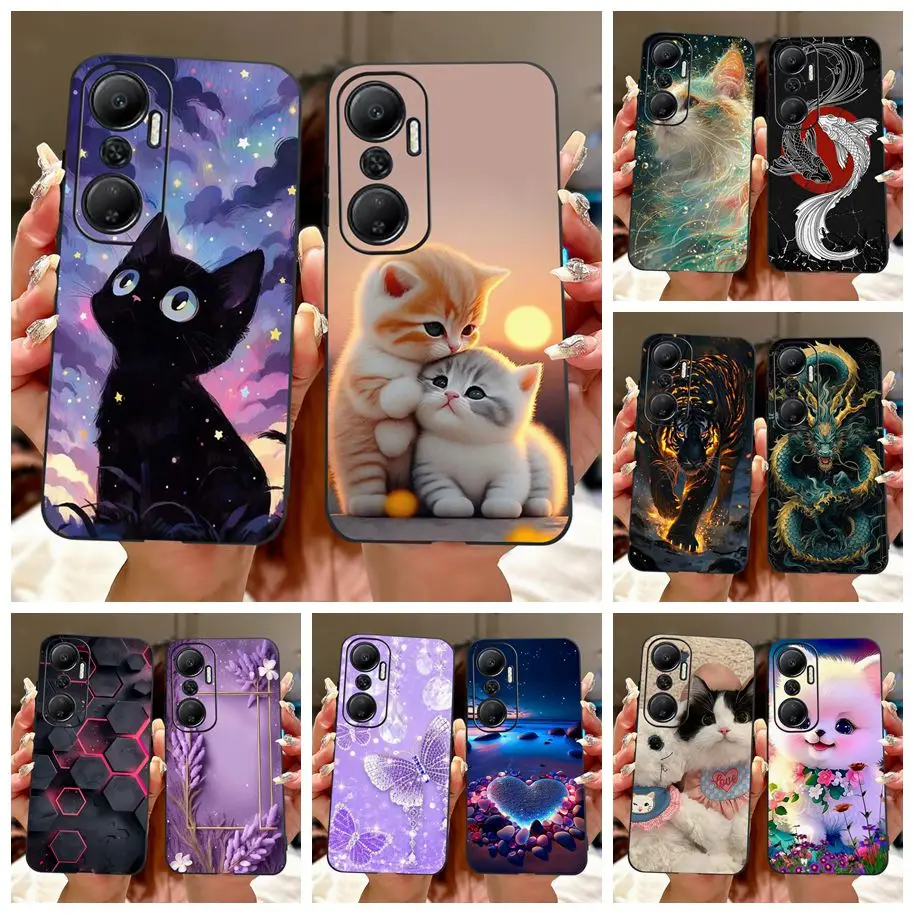 Для Infinix Hot 20 20i 4G Чехол X6826 X665C Силиконовый чехол Cute Cat Tiger Мягкий для Play X6825 Hot20 5G Coque