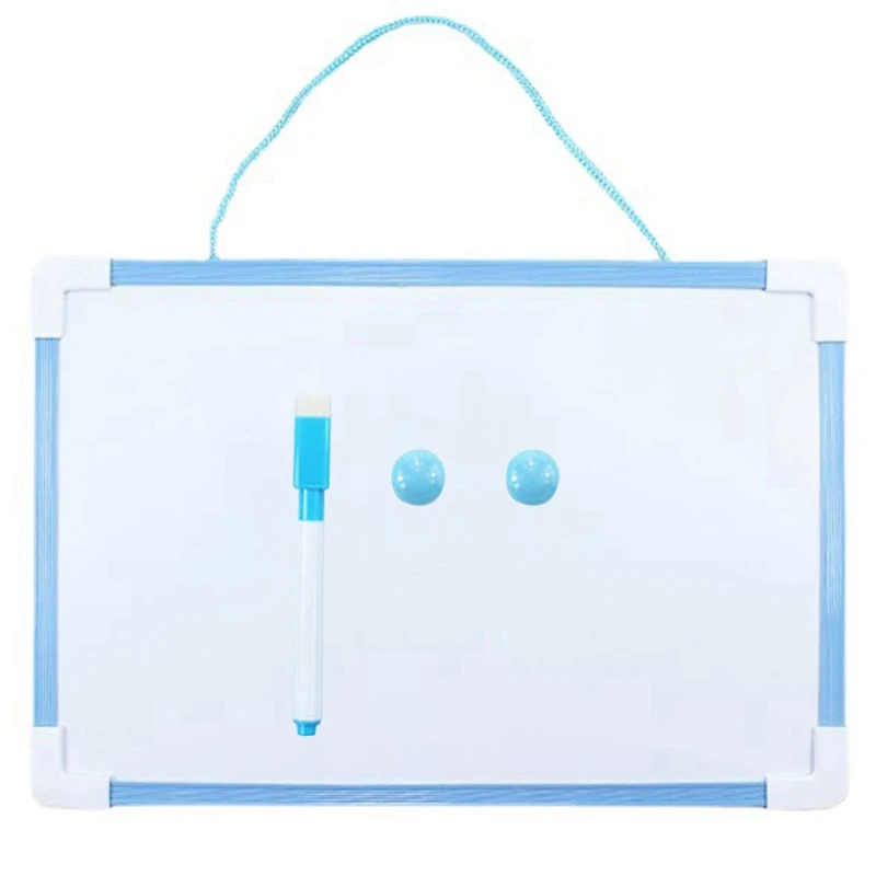 

Small Whiteboard Double-Sided Writing Can Be Wiped Children's Painting Graffiti Office Notes Dry Erase Message Board Blue