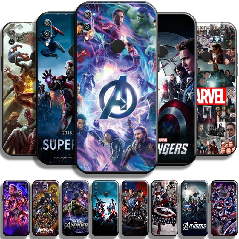 

Marvel Avengers Cover For Huawei Y7 Y6 2019 Y6P Y7P 2020 Y7S Phone Case TPU Funda Liquid Silicon Full Protection Cases Coque