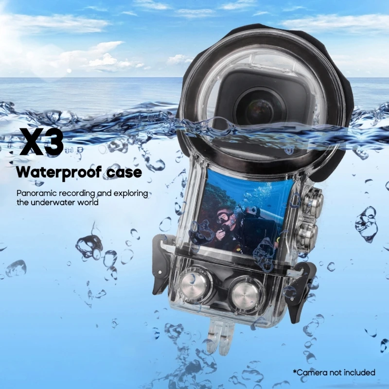 

40m Waterproof PC Case Underwater Housing Diving Shells Protective Cover for 360 Action Camera Replacement Accessory