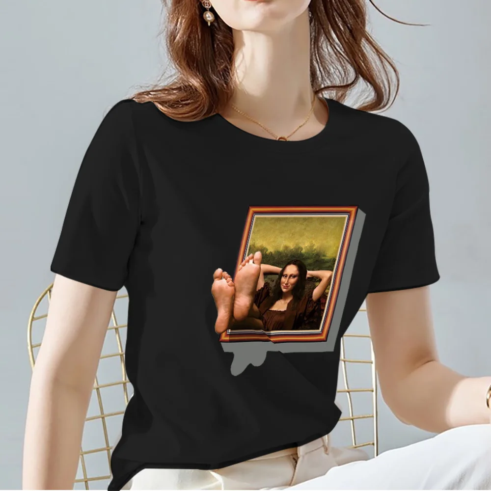 Футболка женская черная классическая с коротким рукавом повседневный