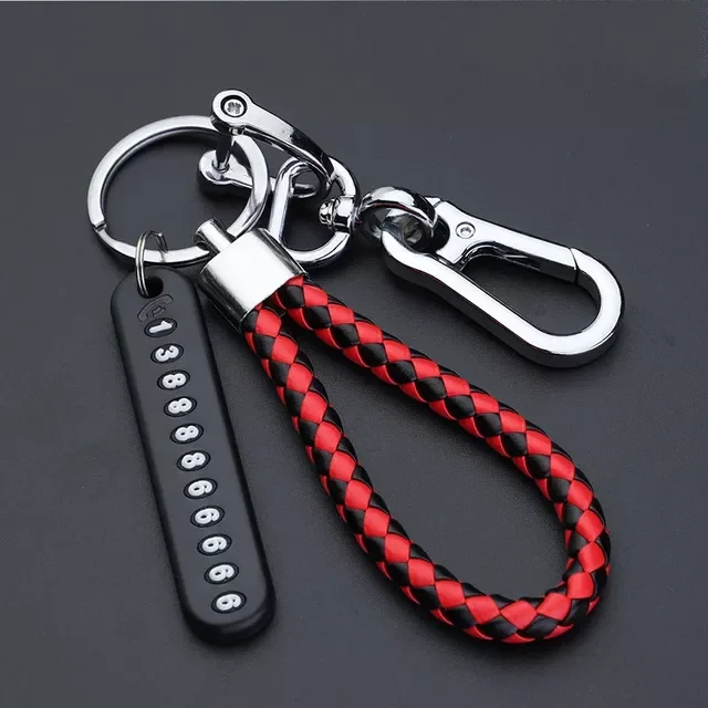 

Keychain with Anti-Lost Phone Number Card Car Key Pendant Split Rings Keychains Keyring Auto Vehicle Key Chain Accessories