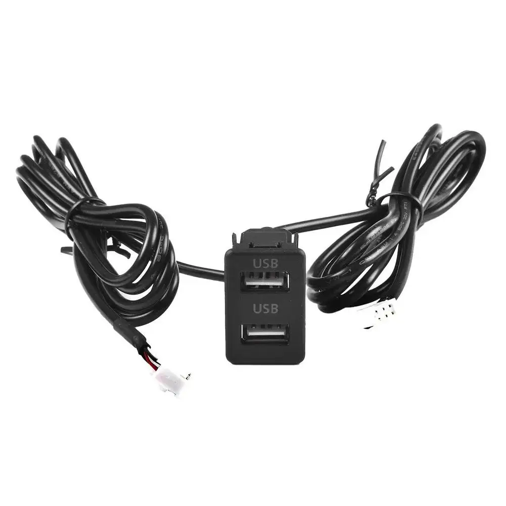 Фото Автомобильная приборная панель, двухпортовый USB-кабель для модификации, 120 см, автомобильная приборная панель, два USB-порта, панель, автомобильный лодка, GPS, 4IN, 6-контактный кабель-адаптер №2