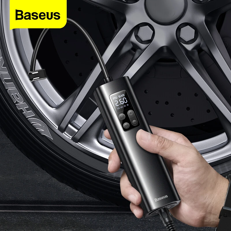  Baseus Car Air Compressor 12V Portable Electric Air Pump For Car Motorcycle Bicycle Tyre Digital Inflator Mini Inflatable Pump 