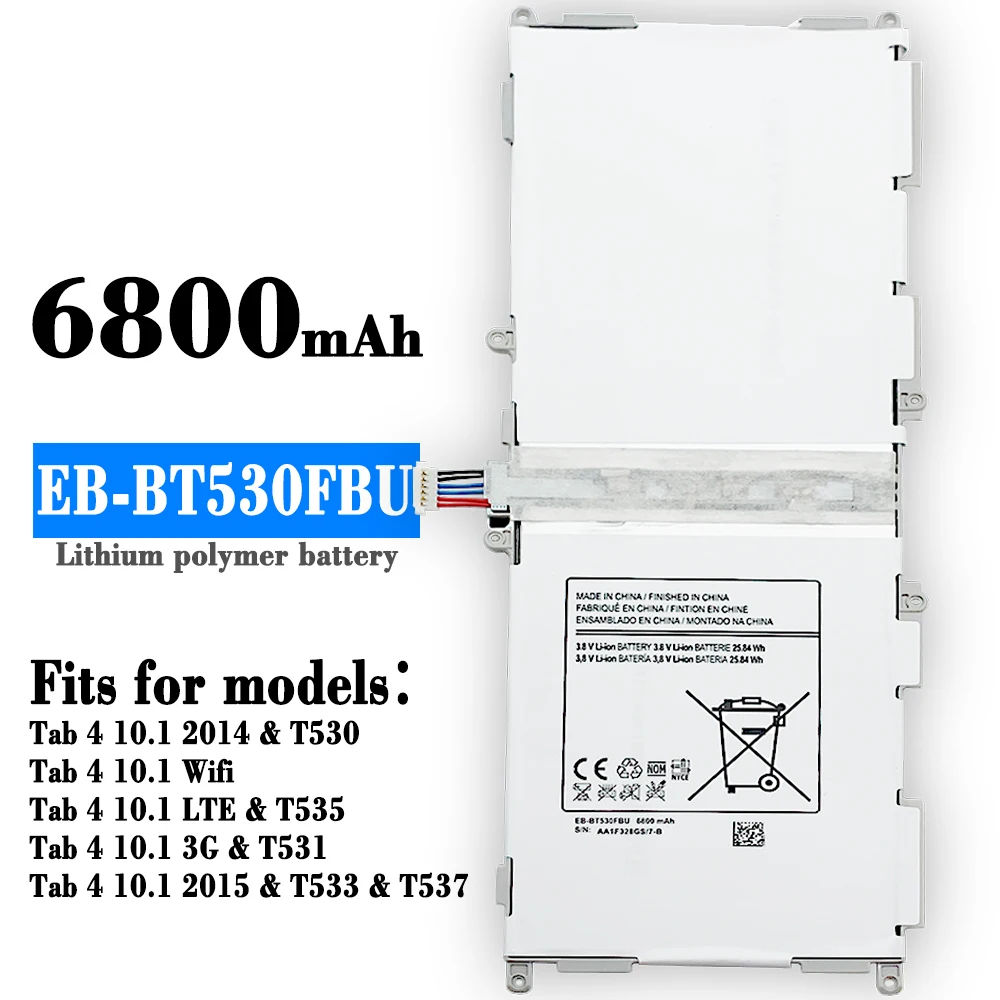 SAMSUNG Original Battery EB-BT530FBU EB-BT530FBC EB-BT530FBE For Samsung GALAXY Tab 4 Tab 4 SM-T530 T531 T533 T535 T537 6800mAh