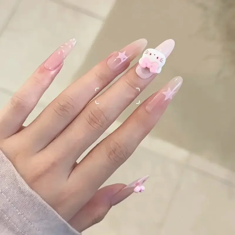 10 шт. Kawai Hello Kitty аниме Kawaii наклейки для ногтей ручной работы милый мультфильм Sanrio