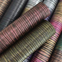 gradient metal antique brushed striped faux leather fabric roll retro metallic pu leatherette for bows bags crafts diy 30135cm