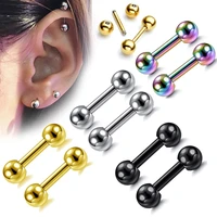 5pcs 16g tragus helix bar stainless steel barbell daith oreja ring stud earing cartilage lip ear earrings piercing body jewelry