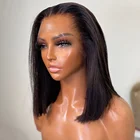 Прямые короткие парики боб, парики из человеческих волос на сетке для женщин, парик из человеческих волос 13x1 T, предварительно выщипанный прозрачный парик, бразильские парики на сетке