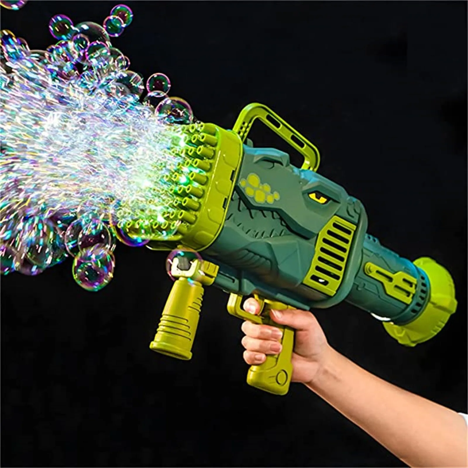 

New Dinosaur Bubble Maker Machine with 32-Hole and Light Funny Electric Automatic Bubble Maker Outdoor Party Toy Kids Gift