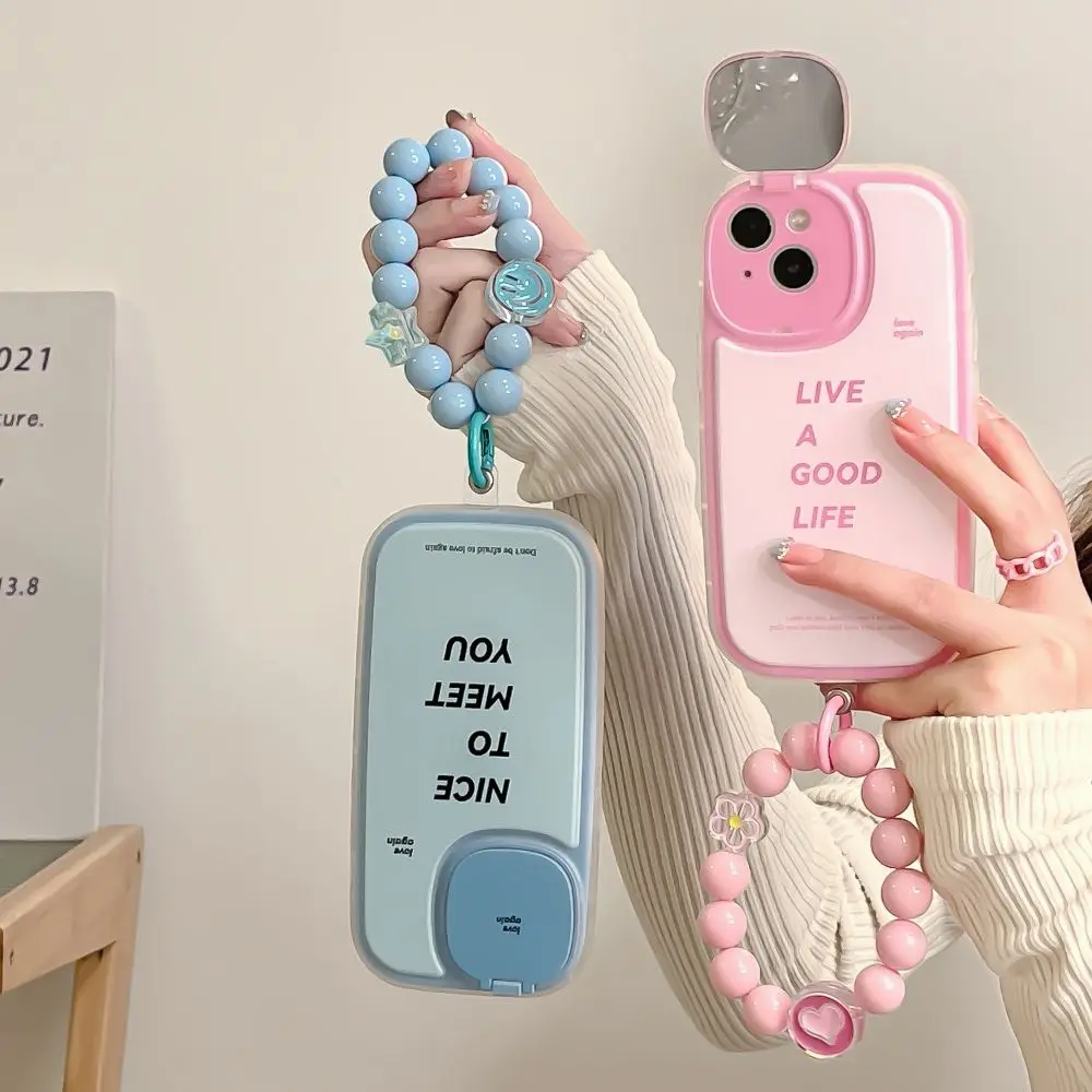 Модный бриллиантовый чехол в виде кролика для iPhone 13, 12, 11 Pro Max, X, XS, XR, защитный чехол с жемчужным браслетом и цепочкой, чехлы с гальваническим покрытием