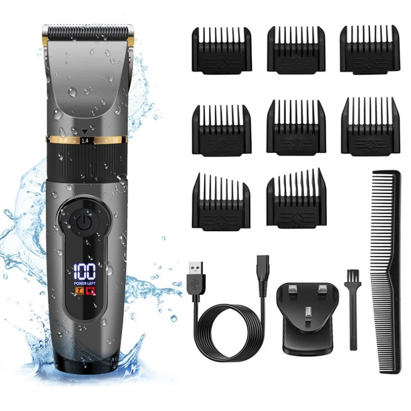 

Rechargeable Fast Charging IPX6 Washable Hair Clipper Low Noise Razor Haircut Beard Trimmer Armpit + Adjustable Blades Adult Kid